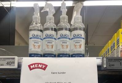 álcool gel supermercado dinamarca