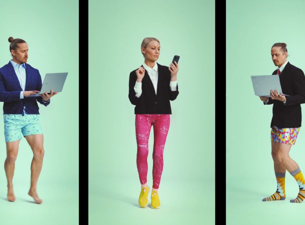 A roupa do home office, como sugere a campanha da Prisma, tem a marca do senso de humor finlandês