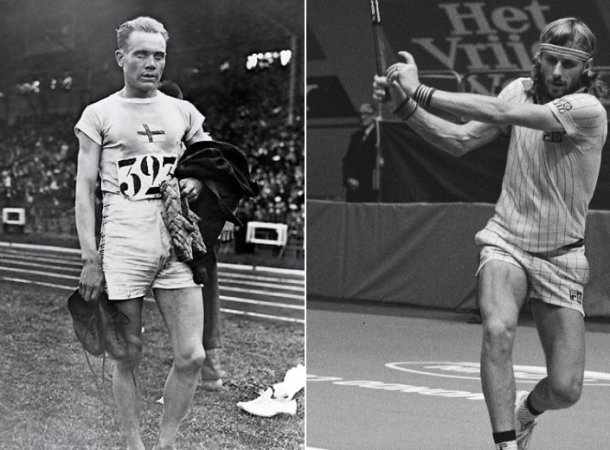Paavo Nurmi e Björn Borg: ambos ficaram entre os cinco mais votados na eleição do maior atleta do século 20