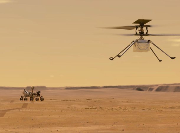 O helicóptero Ingenuity voará sobre a superfície de Marte recebendo comandos a partir da Terra